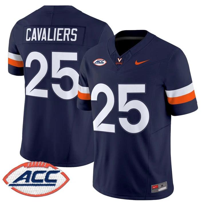 Cavaliers Jersey #25 Virginia Cavaliers 2025 Vapor Limited Stitched 1995 by My Store NCAA Football Jerseys