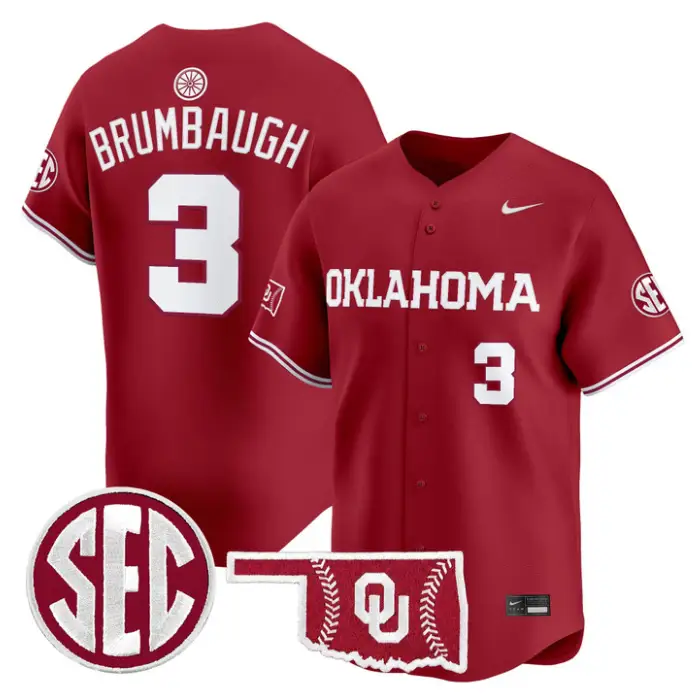 Cayden Brumbaugh Jersey #3 Oklahoma Sooners Baseball 2026 Vapor Stitched by My Store