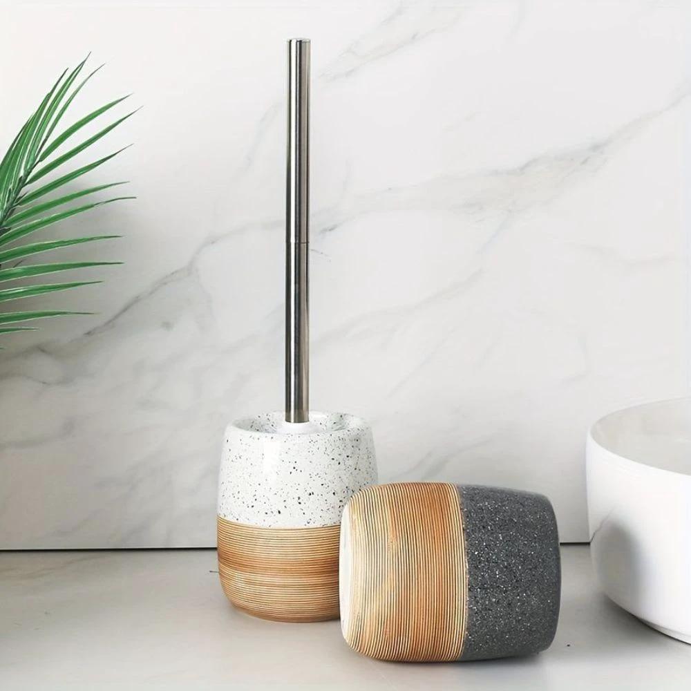 Elegant Bathroom Toilet Brush & Holder Set by Casa & Beyond