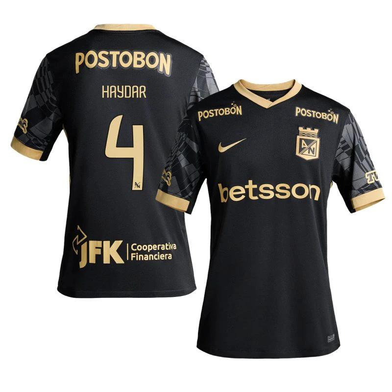 César Haydar 4 Atlético Nacional 2025-26 Away Men Jersey – Black by Soccer Jersey