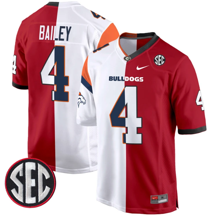 Champ Bailey Jersey #4 Georgia Bulldogs Split Football Game All Stitched by My Store