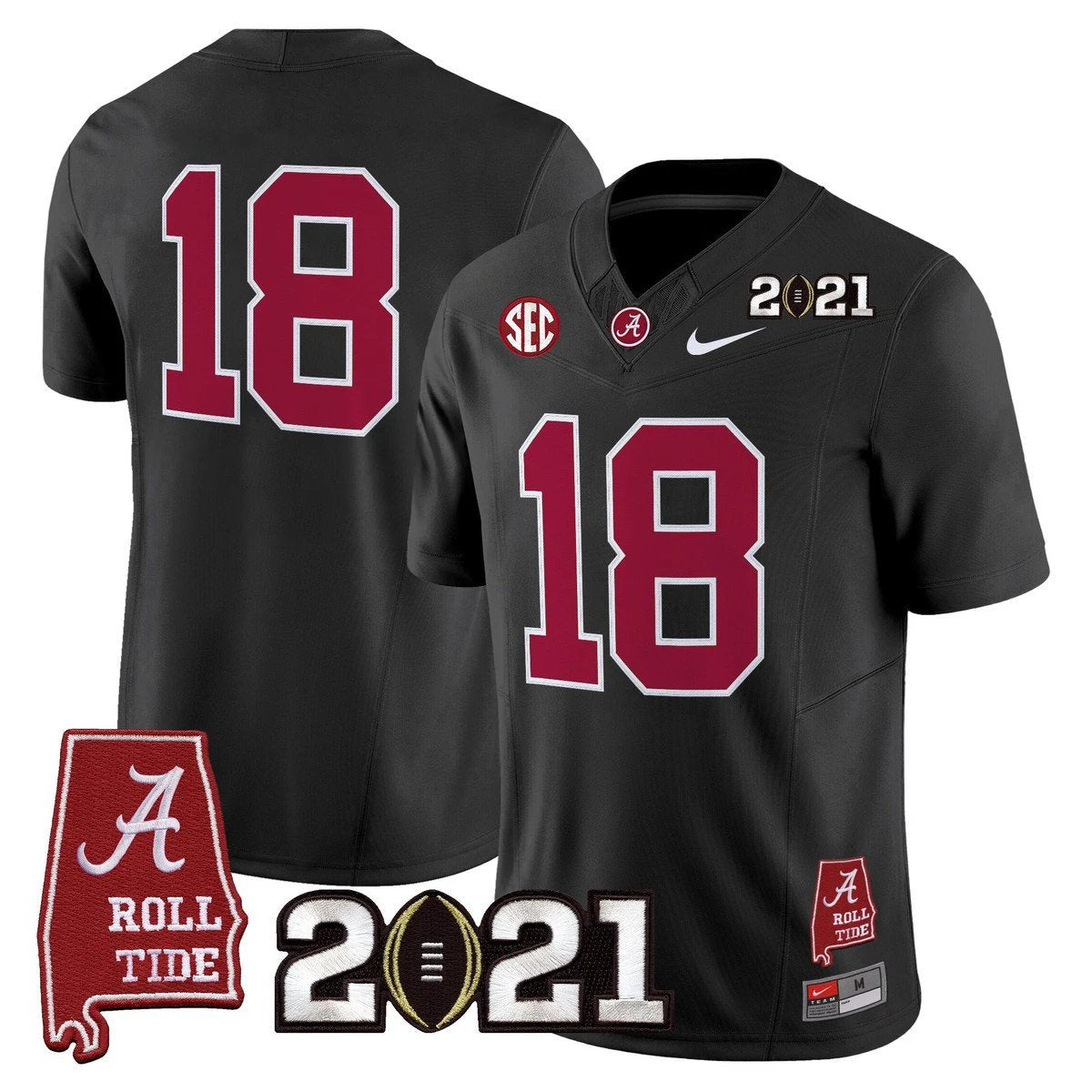 Champions Jersey #18 Alabama 2021 CFP Championship Alabama Map by My Store NCAA Football Jerseys