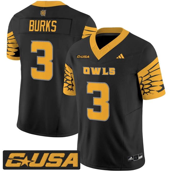 Chandler Burks Jersey #3 Kennesaw State Owls 2025 Vapor Stitched by My Store NCAA Football Jerseys