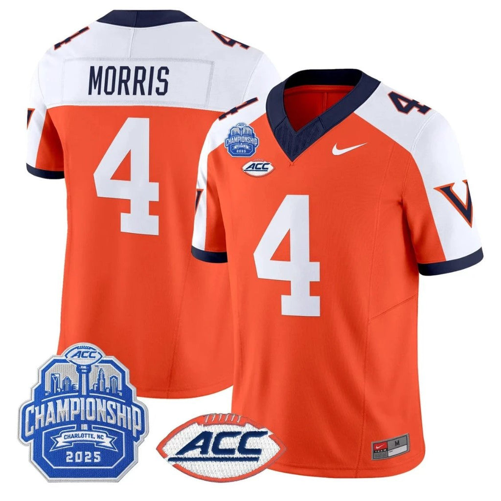 Chandler Morris Jersey #4 Virginia 1995 Throwbacks 2025 ACC Championship by My Store NCAA Football Jerseys