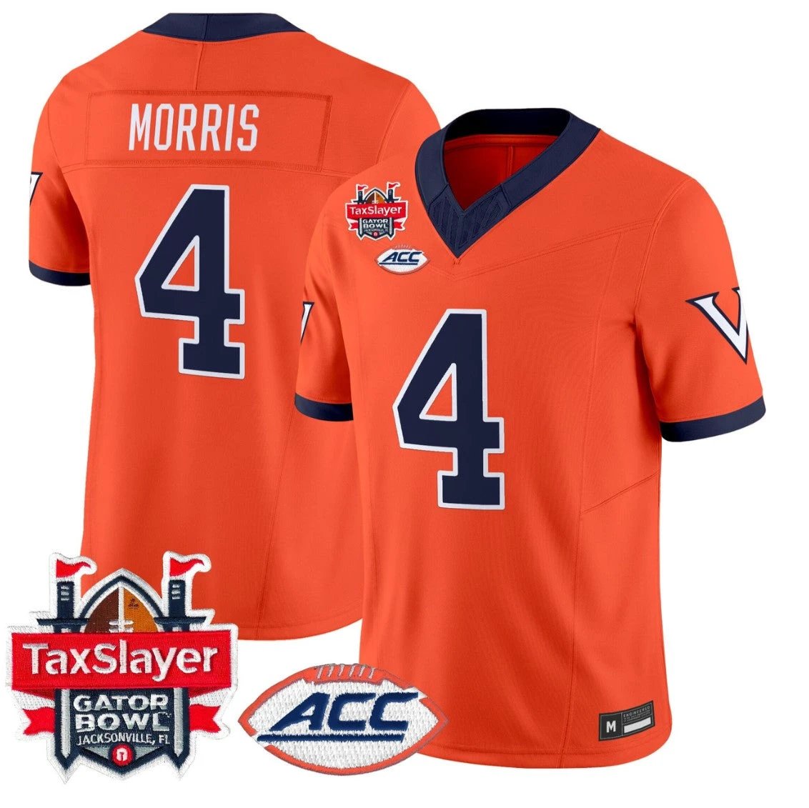 Chandler Morris Jersey #4 Virginia Cavaliers 1995 Throwbacks Gator Bowl by My Store NCAA Football Jerseys