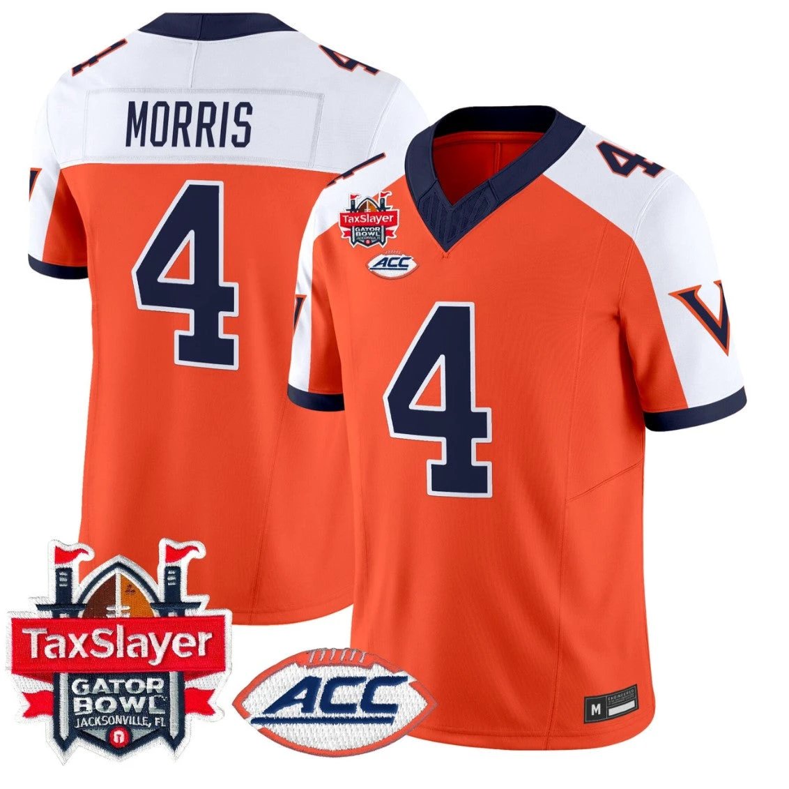 Chandler Morris Jersey #4 Virginia Cavaliers 1995 Throwbacks Gator Bowl by My Store NCAA Football Jerseys