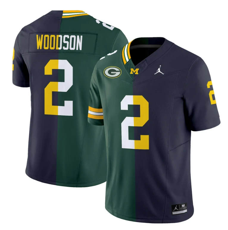 Charles Woodson Jersey #2 Michigan Wolverines Split Vapor V2 All Stitched by NCAA Football Jersey