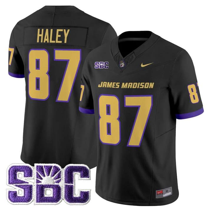 Charles Haley Jersey #87 James Madison Dukes 2025 Vapor Limited Stitched by My Store NCAA Football Jerseys