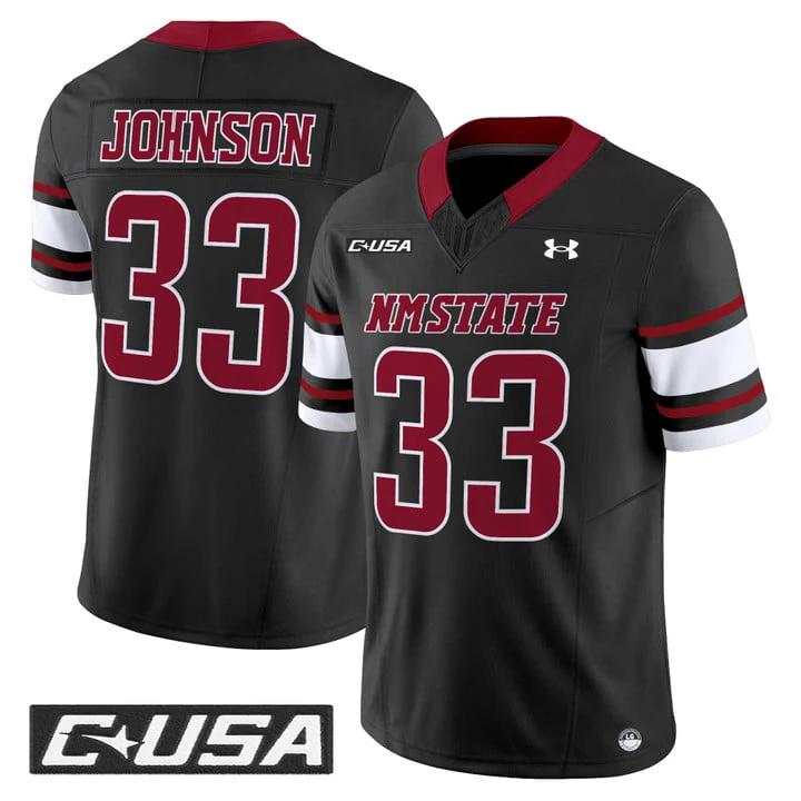 Charley Johnson Jersey #33 New Mexico State Aggies 2025 Vapor Stitched by My Store NCAA Football Jerseys