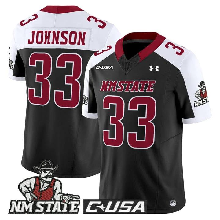 Charley Johnson Jersey #33 New Mexico State Aggies 2025 Vapor Stitched by My Store NCAA Football Jerseys