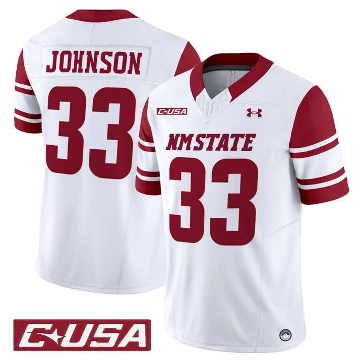 Charley Johnson Jersey #33 New Mexico State Aggies 2025 Vapor Stitched by My Store NCAA Football Jerseys