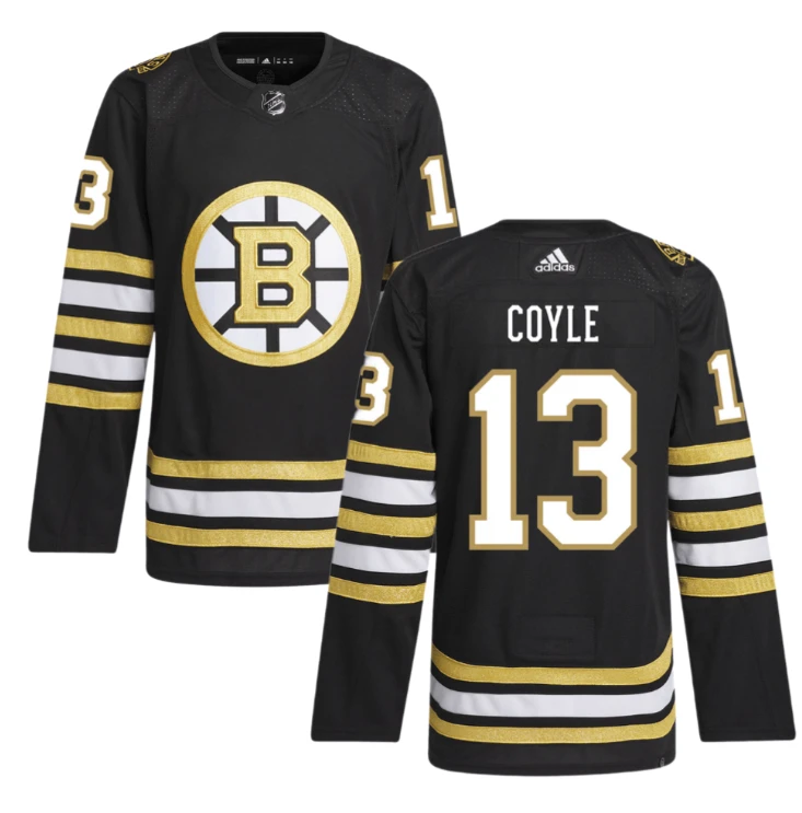 Charlie Coyle 13 Boston Bruins 100th Anniversary Primegreen Home Men Jersey Black by Hockey David