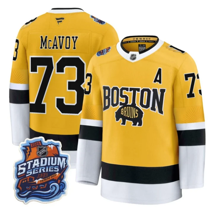 Charlie McAvoy Jersey #73 Boston Bruins 2026 Stadium Series Premium Stitched by Hockey David