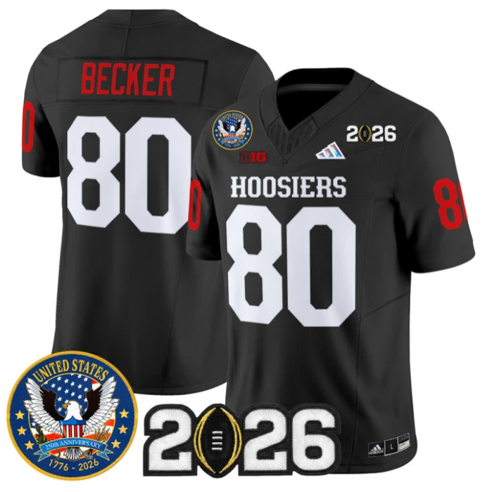 Charlie Becker Jersey #80 Indiana Hoosiers United States 250th 2026 Stitched by My Store NCAA Football Jerseys