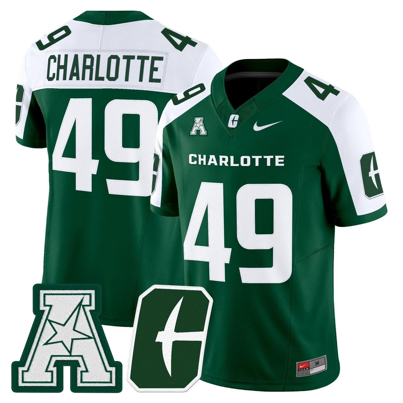 Charlotte Jersey #49 Charlotte 49ers 2025 Vapor Limited Stitched by My Store NCAA Football Jerseys