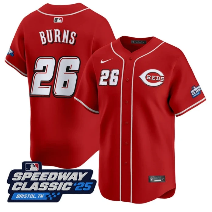 Chase Burns Jersey #26 Cincinnati Reds Speedway Classic Limited Stitched Red by My Store