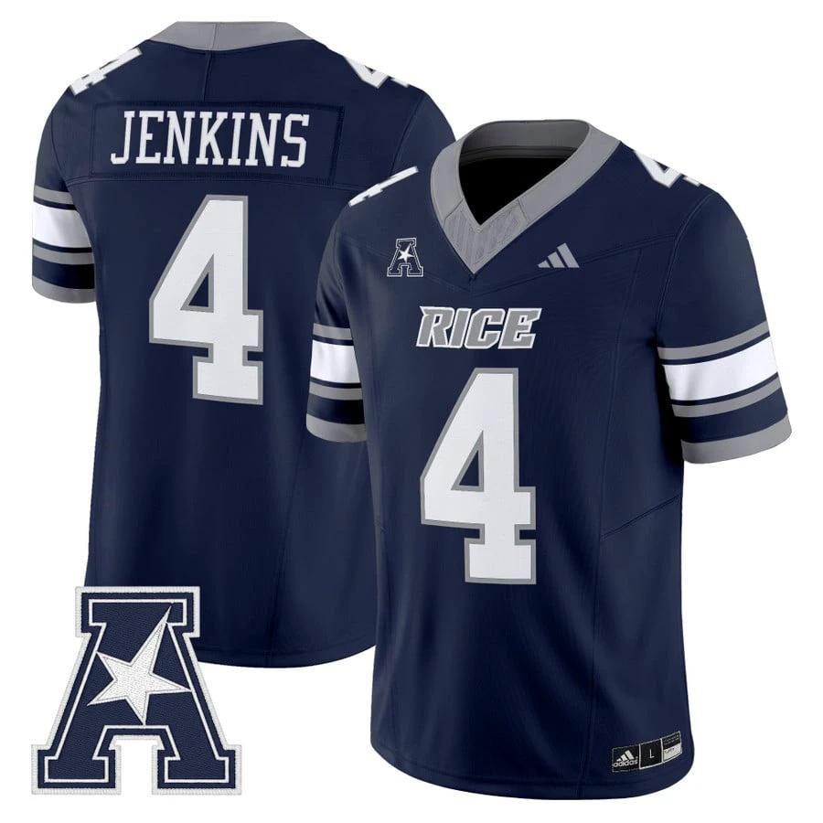 Chase Jenkins Jersey #4 Rice Owls 2025 Vapor Limited Stitched by My Store NCAA Football Jerseys