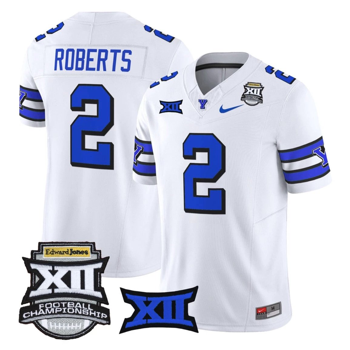 Chase Roberts Jersey #2 BYU Cougars 2025 Big 12 Championship Stitched by My Store NCAA Football Jerseys
