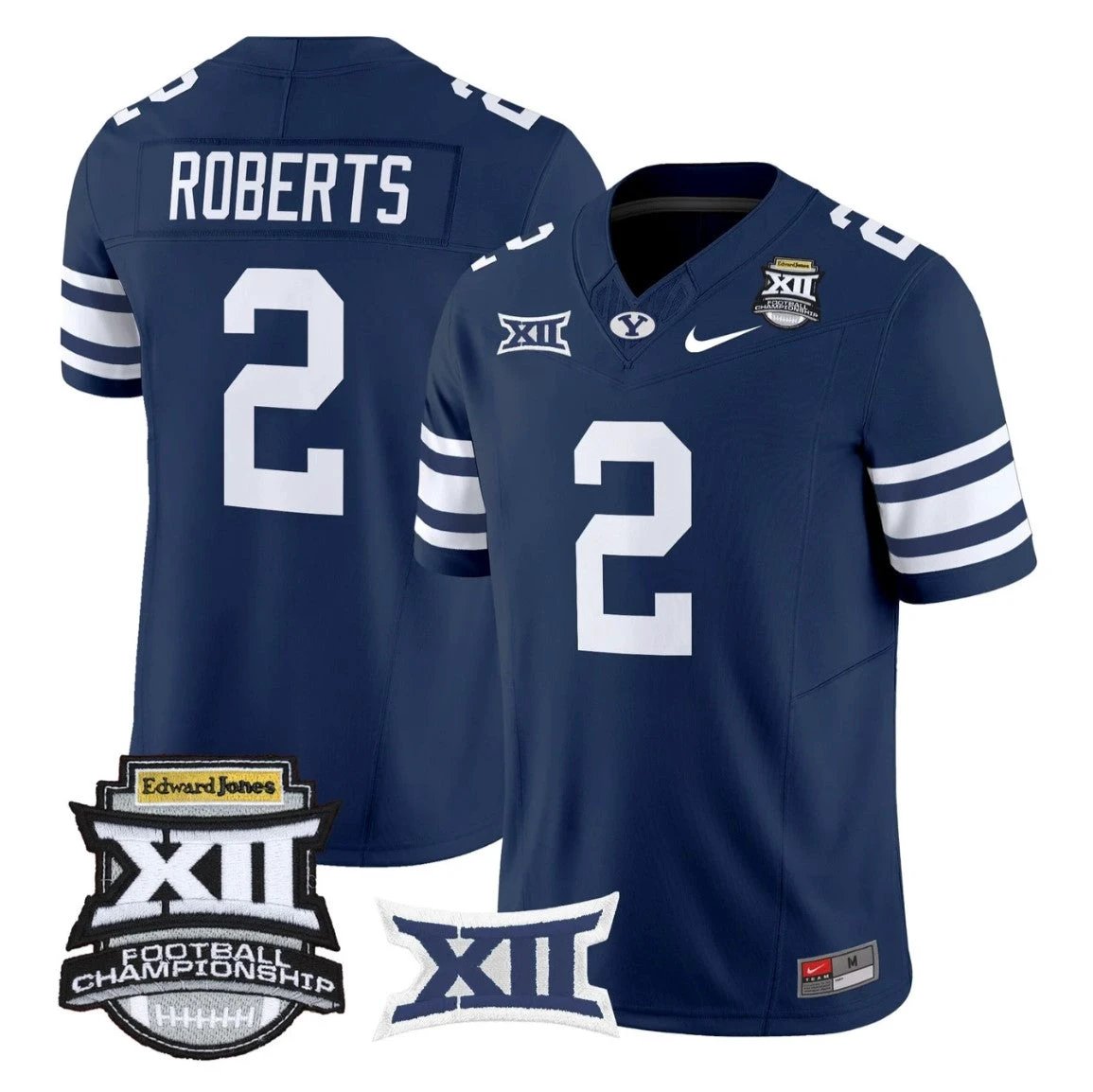 Chase Roberts Jersey #2 BYU Cougars 2025 Big 12 Championship Stitched by My Store NCAA Football Jerseys