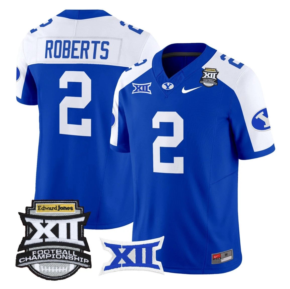 Chase Roberts Jersey #2 BYU Cougars 2025 Big 12 Championship Stitched by My Store NCAA Football Jerseys
