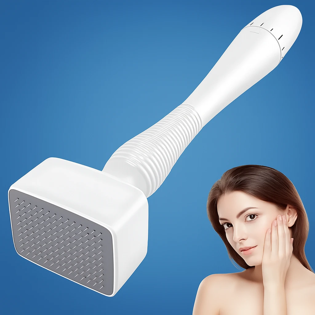 RevitaGlow | Microneedling Derma Stamp – Adjustable Depth – 140 Needles – Skin & Hair Rejuvenation Bowlift by Bowlift