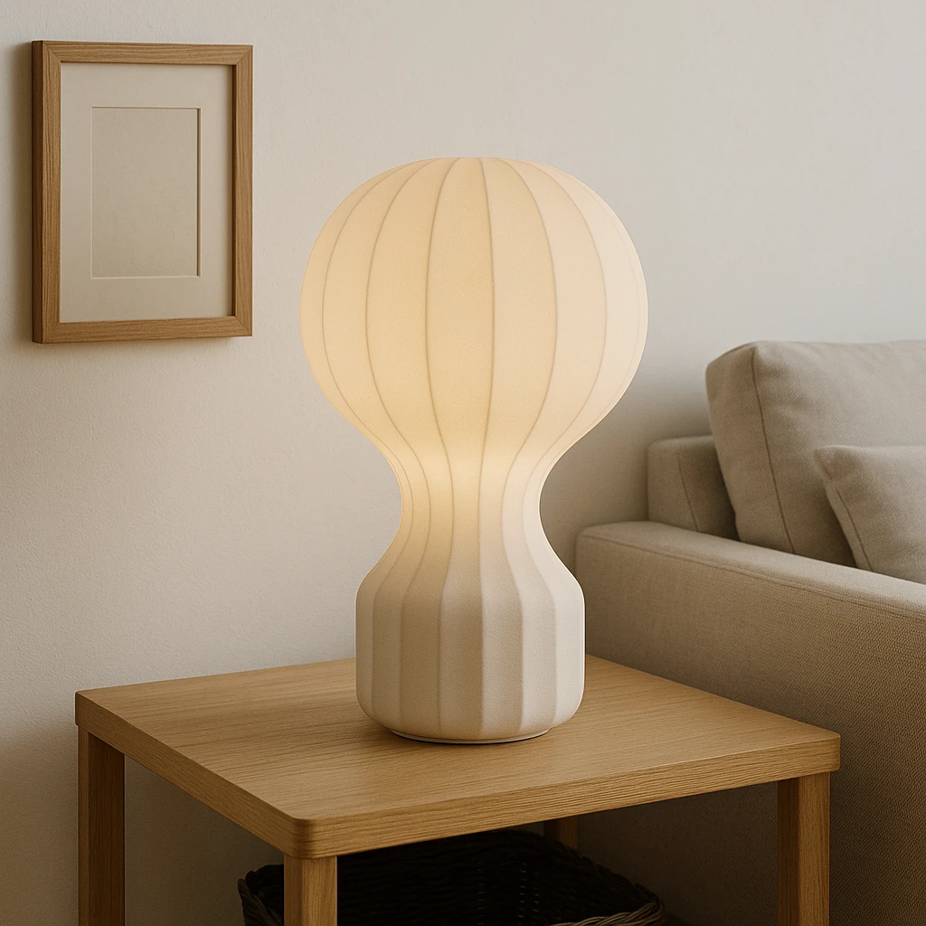Silka | Wabi Sabi Silk Table Lamp – Warm LED Light by BowLift