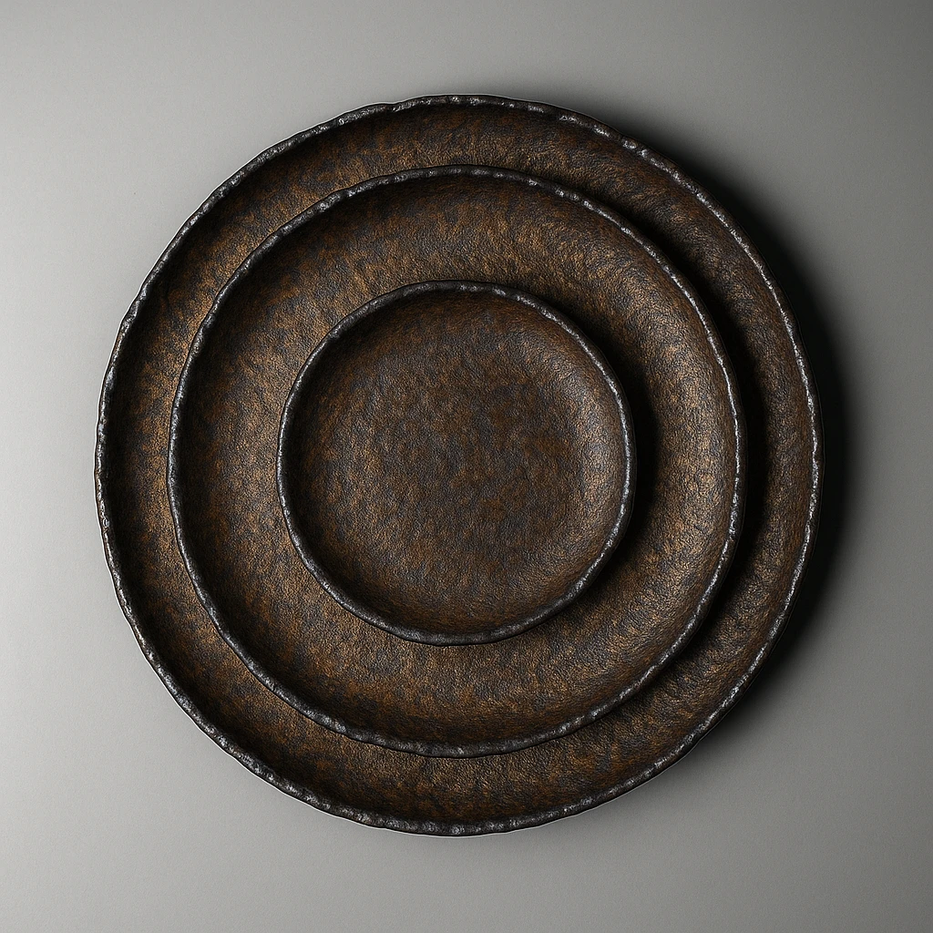 Hammer-Divot Inspired Industrial Plate Set by Casa & Beyond