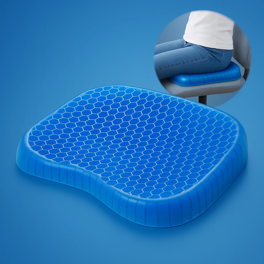 ComfortGel Orthopedic Gel Seat Cushion | Pressure Relief - Tailbone Pain - Lower Back Support - For Office Chair - Car - Wheelchair Use Bowlift by Bowlift