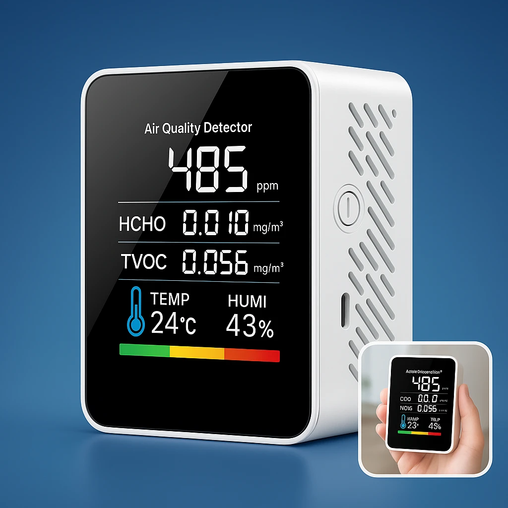 AirSense Pro CO2 Carbon Dioxide Monitor Air Quality Detector | Real-Time Alerts - Air Quality Monitor - for Clean Air Bowlift by Bowlift