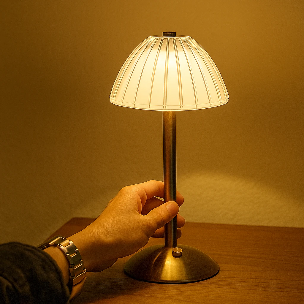 LumiCryst – Wireless LED Crystal Lamp with Touch Control Bowlift by Bowlift
