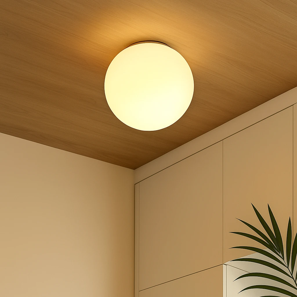 LumaGlow – Modern Wall Light with Matte Glass Shade and Elegant Base Bowlift by Bowlift