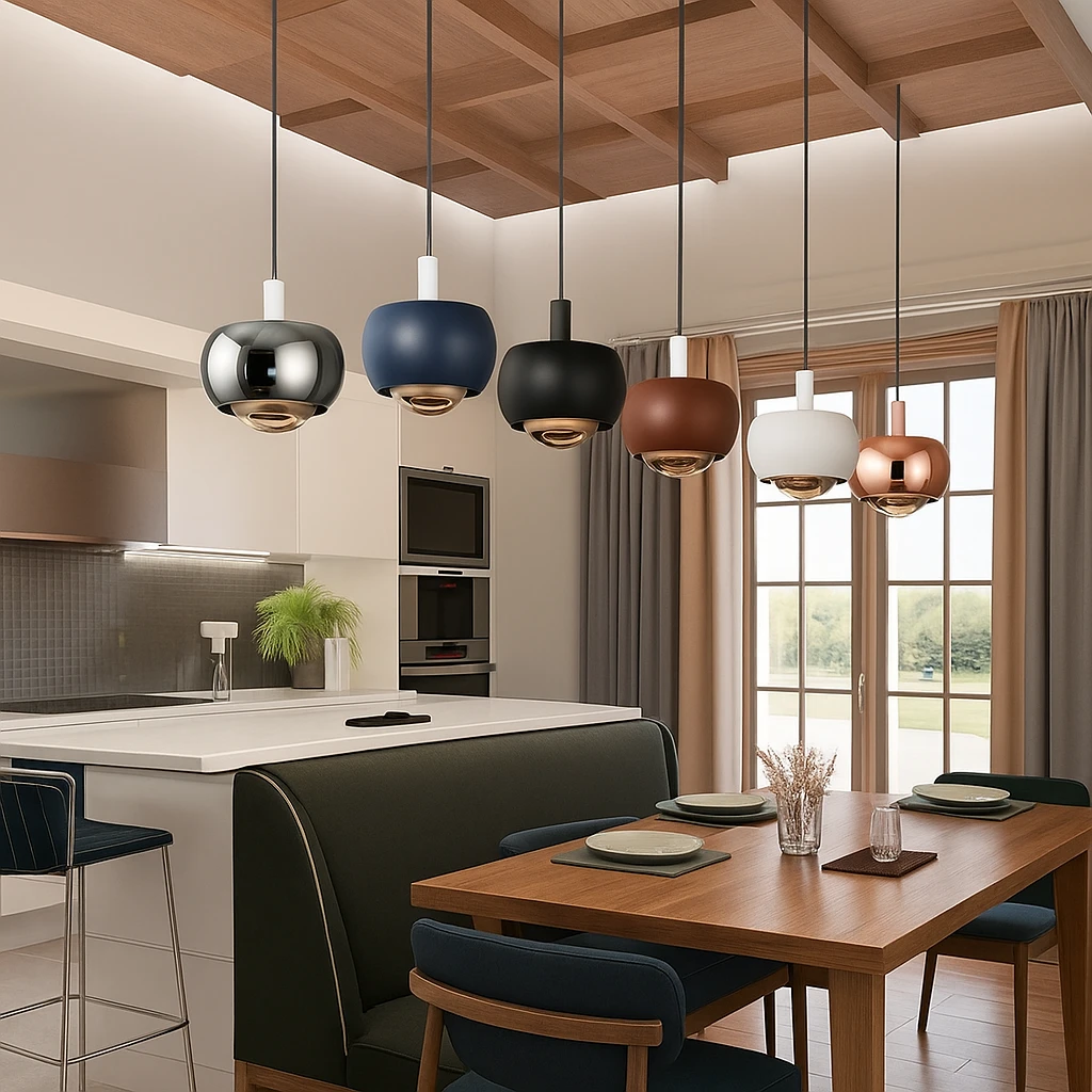 Minimalistic pendant lamp with LED light and elegant circular design Bowlift by Bowlift