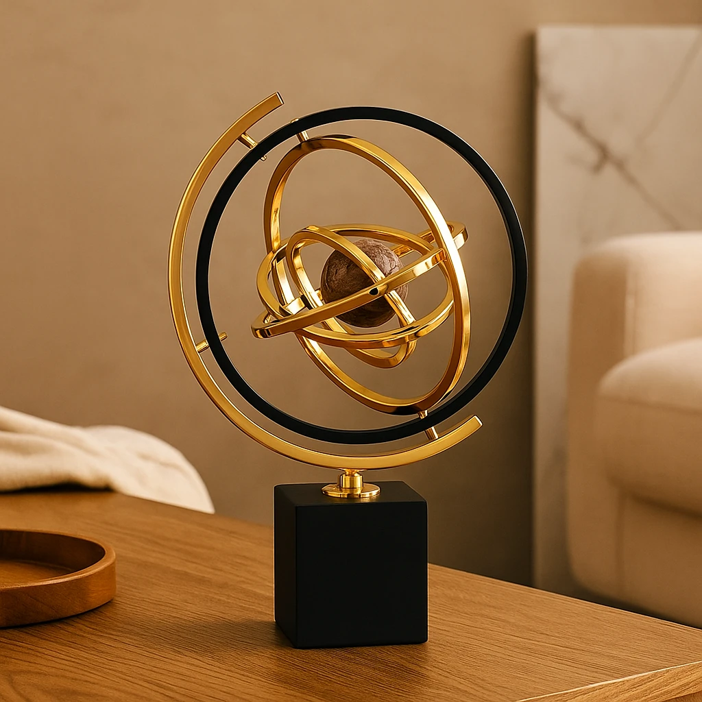 Handmade sculpture with marble base for elegant interior design Bowlift by Bowlift