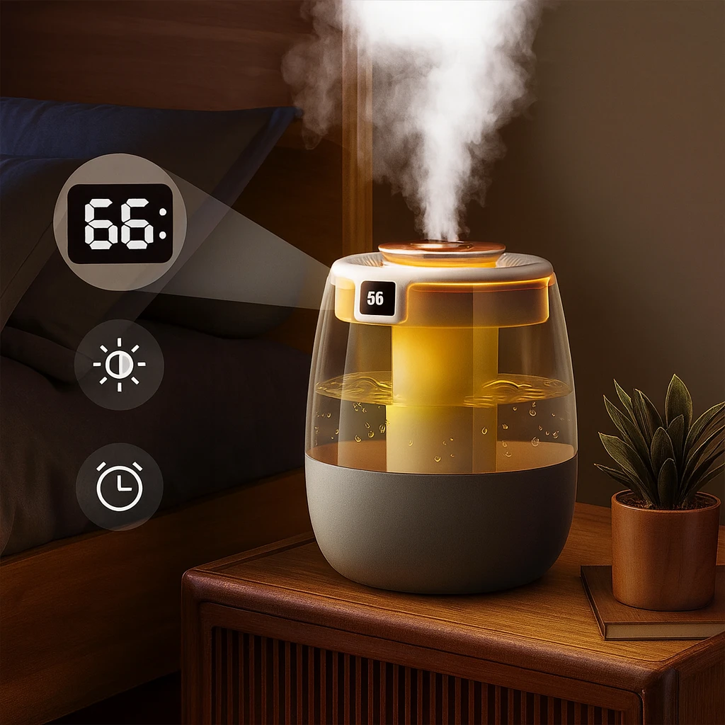 Quiet Night-Light Mode – 1300 ml Tank – Dry Air Relief for Bedroom & Nursery Bowlift by Bowlift