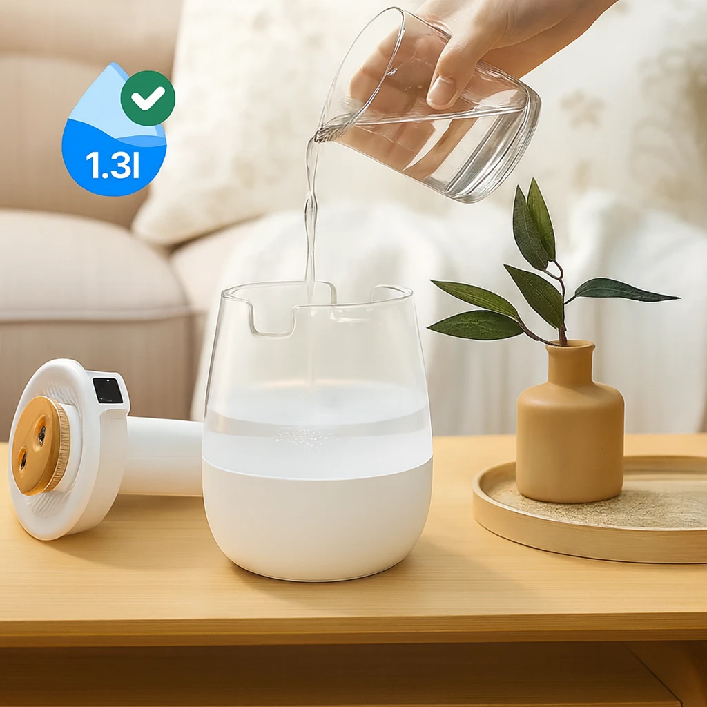 Quiet Night-Light Mode – 1300 ml Tank – Dry Air Relief for Bedroom & Nursery Bowlift by Bowlift