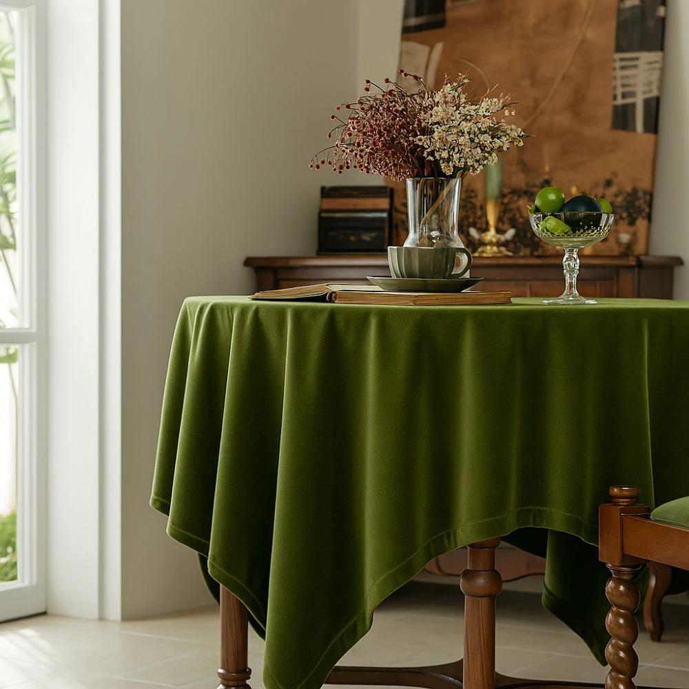 Château Olive Velvet Tablecloth by Casa & Beyond
