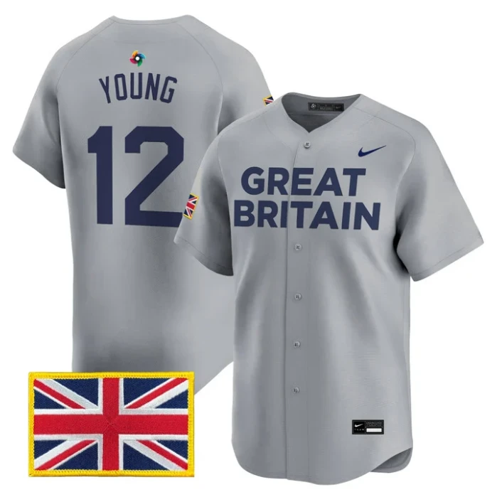 Chavez Young Jersey #12 Team Great Britain 2026 World Baseball Stitched by My Store
