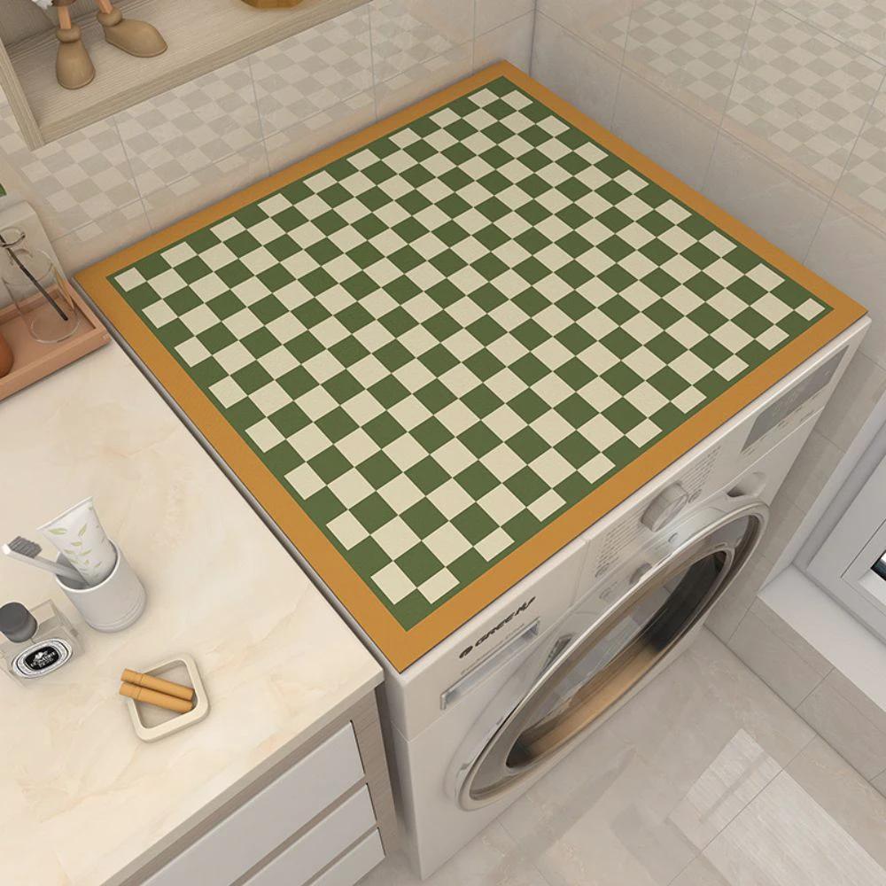 Checkerboard Washing Machine Cover Mat by Casa & Beyond