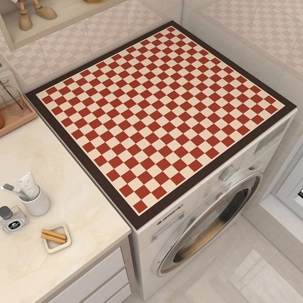 Checkerboard Washing Machine Cover Mat by Casa & Beyond