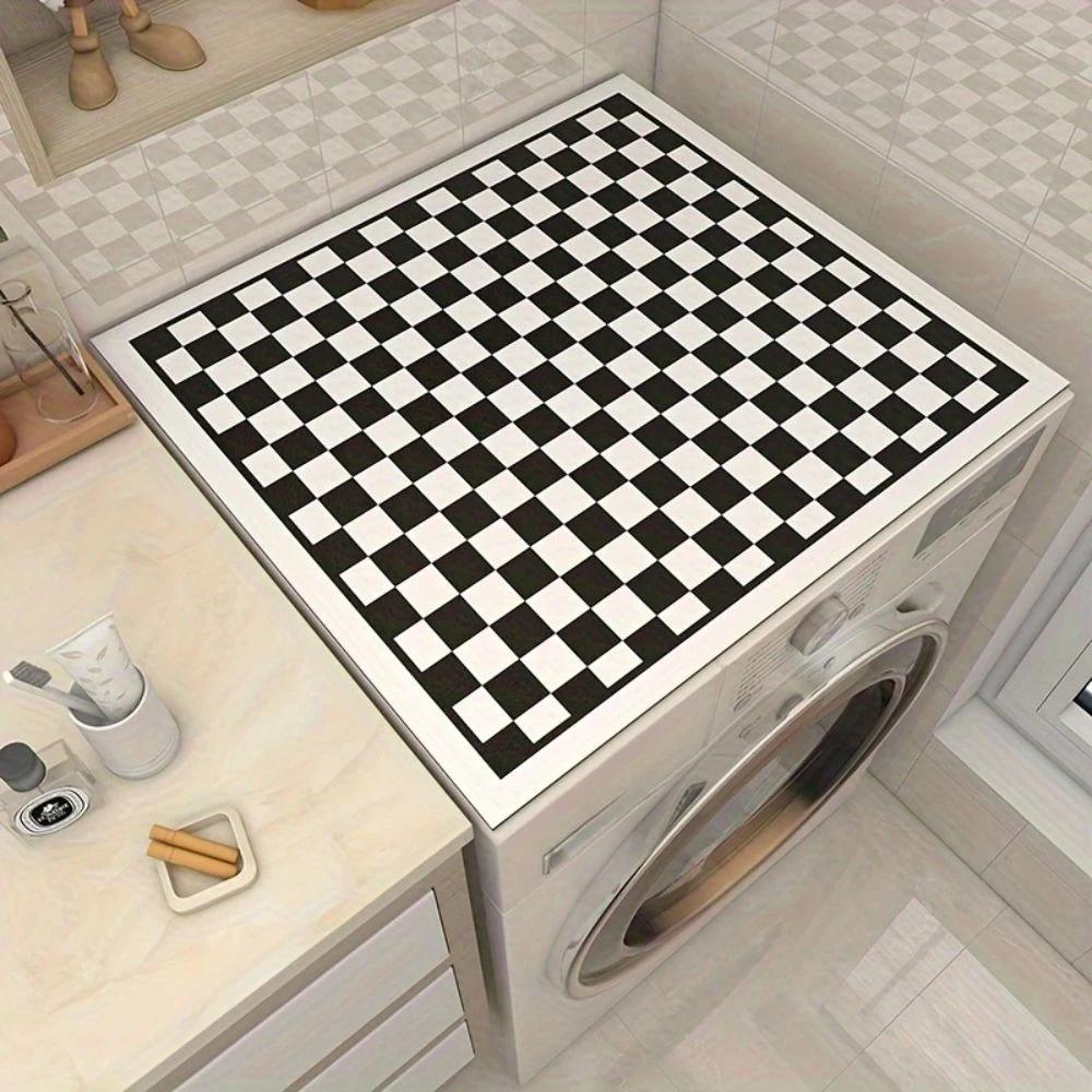 Checkerboard Washing Machine Cover Mat by Casa & Beyond