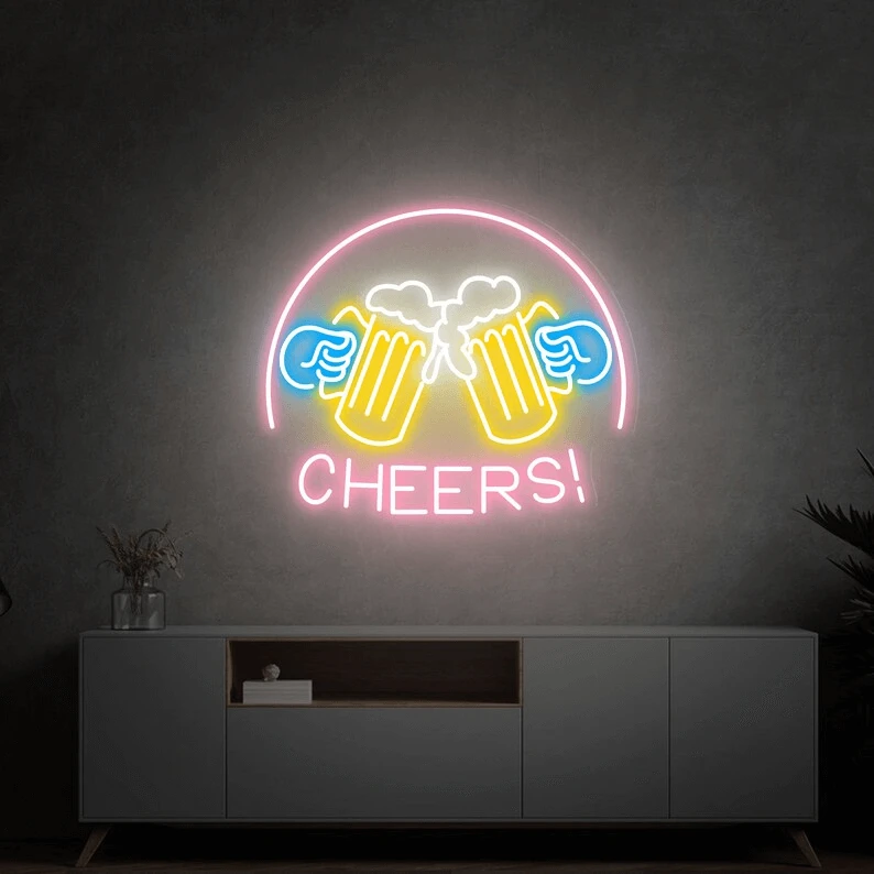 Beer Cheers Neon Signs Lights Bar Art Wall Decor by Neonchics