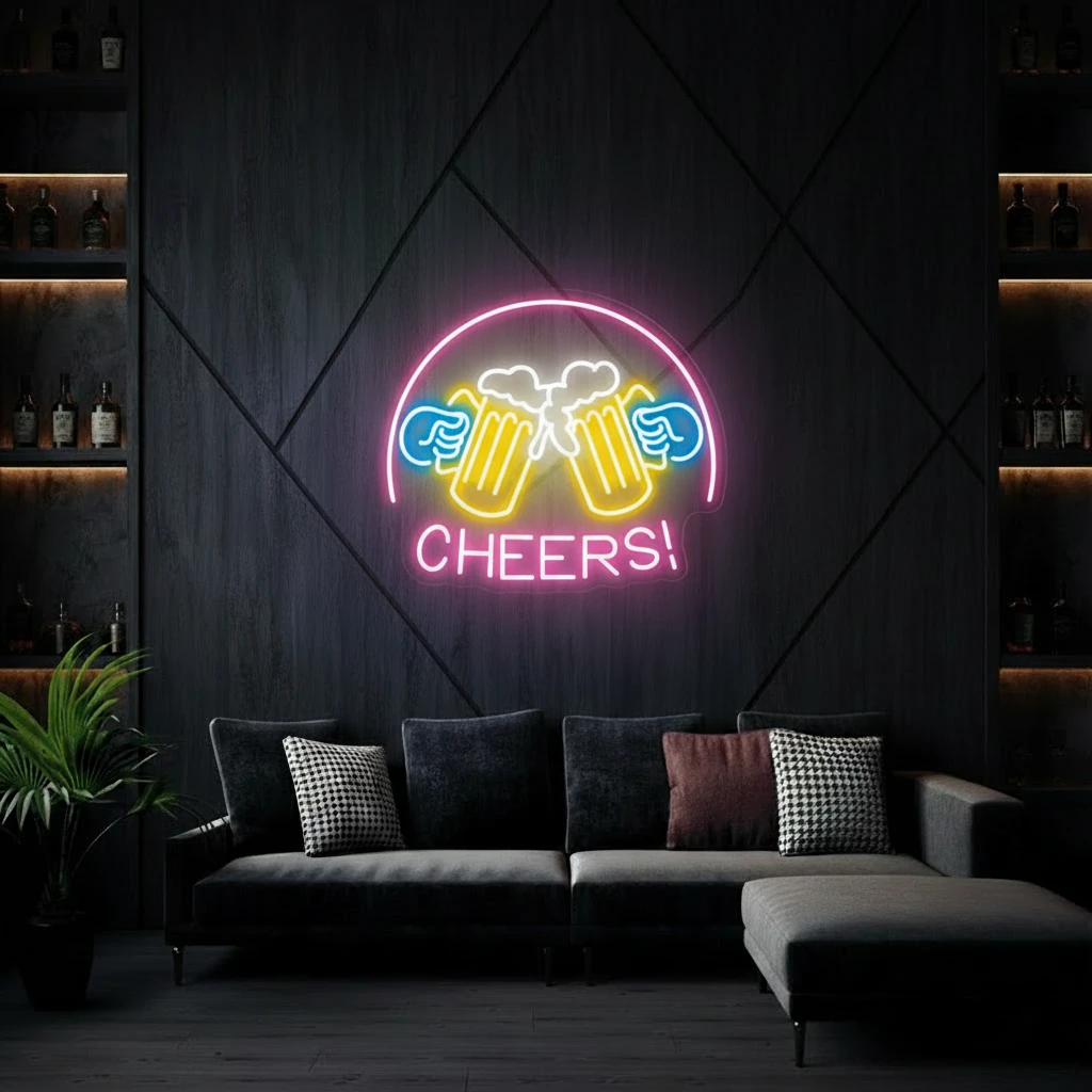 Beer Cheers Neon Signs Lights Bar Art Wall Decor by Neonchics