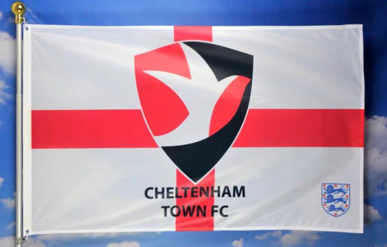 Cheltenham Town F.C.Football Club Flag Red White 3x5ft Banner Polyester by flagsjustdoit