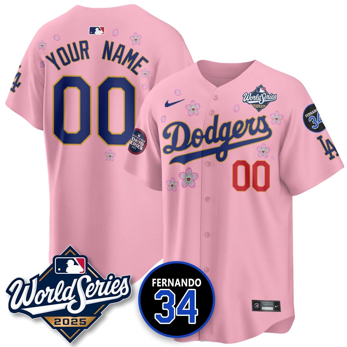 Los Angeles Dodgers Tokyo Series 2025 NL Champions Custom Jersey - All Stitched by Los Angeles Dodgers