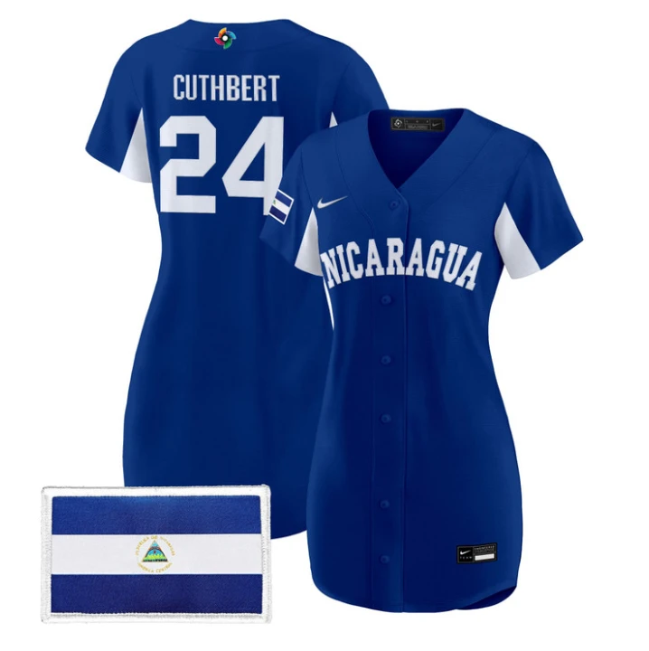 Cheslor Cuthbert Jersey #24 Nicaragua 2026 World Baseball Dress Stitched by My Store