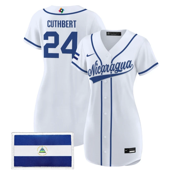 Cheslor Cuthbert Jersey #24 Nicaragua 2026 World Baseball Dress Stitched by My Store