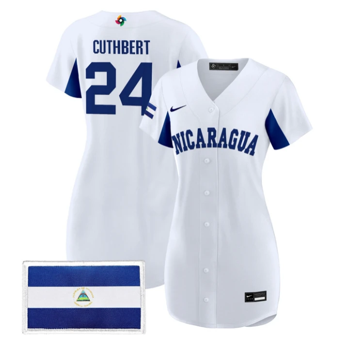Cheslor Cuthbert Jersey #24 Nicaragua 2026 World Baseball Dress Stitched by My Store