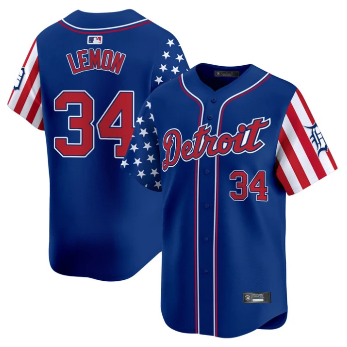 Chet Lemon Jersey #34 Detroit Tigers 2025 Memorial Day Vapor Premier Limited Stitched Royal by My Store
