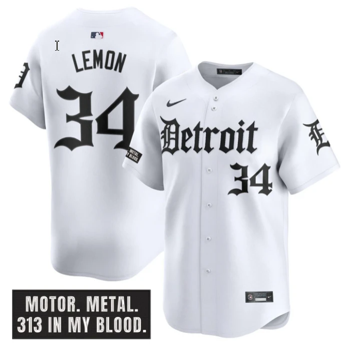 Chet Lemon Jersey #34 Detroit Tigers Motor Gothic Edition Vapor Limited Stitched White by My Store