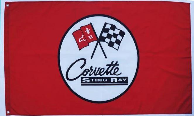 Chevrolet Corvette Sting Red Flag 3X5 Ft Polyester Banner USA 90x150cm by flagsjustdoit